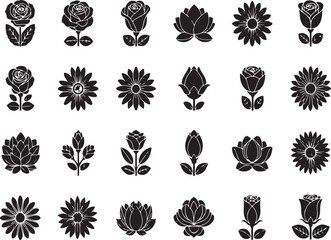 Fototapeta premium Flower vector icons