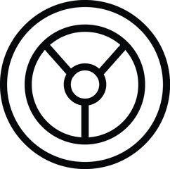 Circular Wheel Symbol for Navigation, Mechanics, and Technology