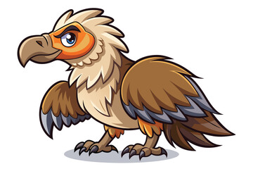Obraz premium A cute and vibrant cartoon vulture with bright eyes and detailed feathers, designed in vector style. Perfect for educational materials and artistic projects.