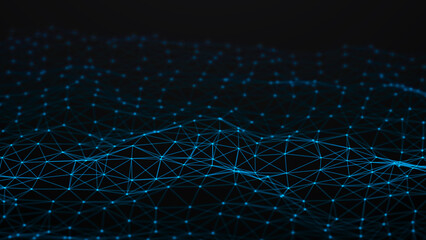 Network connection dots and lines. Technology background. 3d rendering.