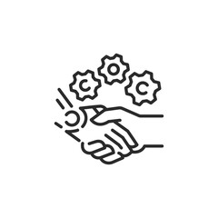 Obraz premium AI Human Handshake icon. Simple AI Human Handshake icon for social media, app and web design. Vector illustration
