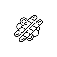 Obraz premium Kebab skewer icon. Simple kebab skewer icon for social media, app and web design. Vector illustration