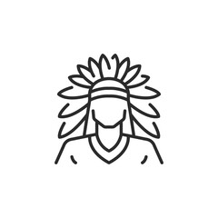 Fototapeta premium Tribal chief icon. Simple tribal chief icon for social media, app and web design. Vector illustration