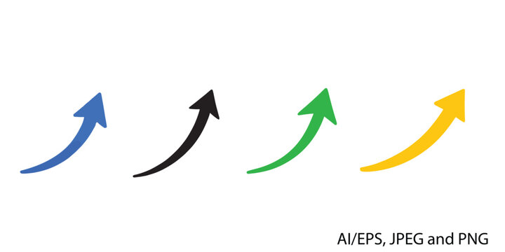 Colorful abstract arrow design with multiple color options