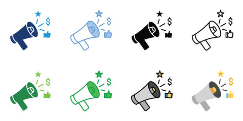 Promotion Icons Set Vector Multiple Style Collection