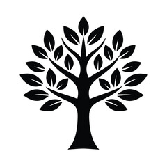 Obraz premium simple-leafy-tree-icon-include-after-on-white-back.eps