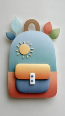Colorful 3D Backpack Art with Seasonal Leaves and Sun Design for Creative Inspiration