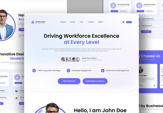 Workforce Leadership Analysis Landing Page Template for HR Strategy