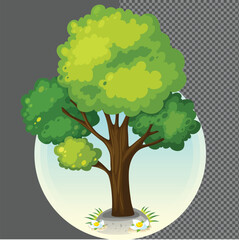 tree with green leaves vector design