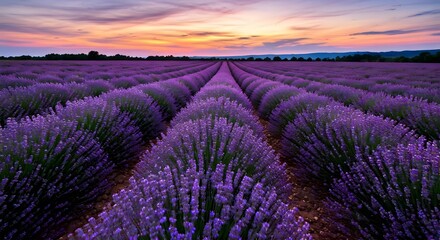 Obraz premium A lavender field at dusk.jpg