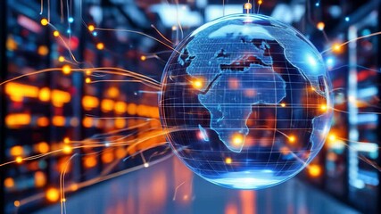 Digital Globe Hologram in Data Center - Powered by Adobe