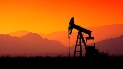 Oil Pump Silhouette at Sunset