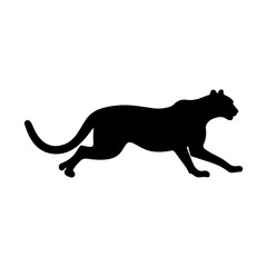 Naklejka premium Black Silhouette of a Running Cheetah