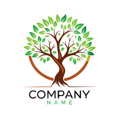 Obraz premium Tree logo vector icon on white background