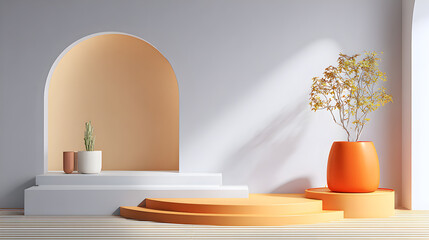 Modern living room interior with stylish furniture and large window design