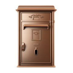 Vintage mailbox in bronze color with decorative accents  