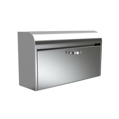 Modern stainless steel mailbox with a sleek design and metallic finish  