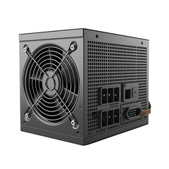 Computer power supply unit with cooling fan and multiple connectors  