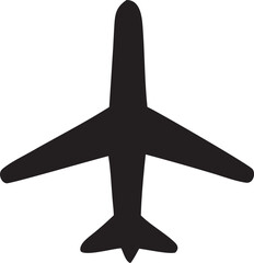 Silhouette of a modern jet airplane in flight isolated on a white background