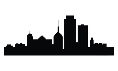 Fototapeta premium Corner Brook City Skyline Silhouette, Vector, Illustration, Line Art, Icon, Logo, White Background.