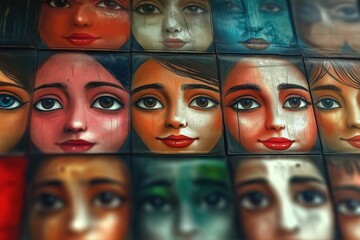 Obraz premium Colorful faces