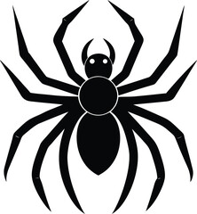 black spider icon silhouette eight legs