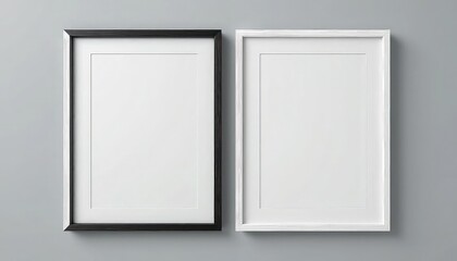 A translucent PNG set bundle with an isolated background for a modern standard A4 or A3 picture frame mockup.  Gallery, art painting, picture framing, black, white, and wood texture colors with a mat