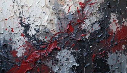 Stunning abstract oil painting texture wallpaper including black, red, and white brushstrokes