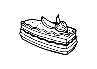 Silhouette of Banana Cake isolated on a white background