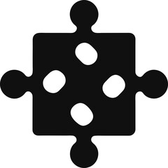 black puzzle piece icon silhouette interlocking