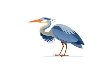 heron on white background