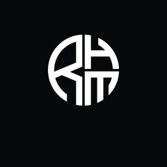 RHM logo RHM icon RHM monogram RHM letter minimalist Circle flat Unique modern abstract logo design.
