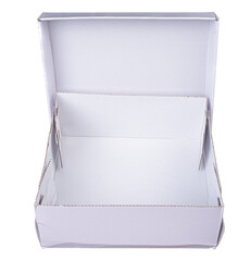 White shoe box on isolated background.	