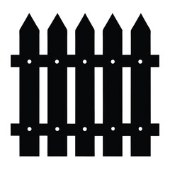 black fence icon silhouette vertical planks