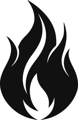 black flame icon silhouette curved style