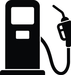 black gas pump icon silhouette nozzle hose