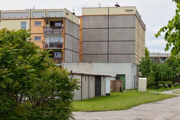 communist  building in the city in Sosnowiec - Silesia - Poland