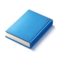 Closed Blue Hardcover Book Lying On White Background With Blank Cover Perfect For Education Literature Reading And Publishing Concepts

