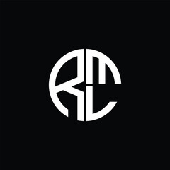 RML logo RML icon RML monogram RML letter minimalist Circle flat Unique modern abstract logo design.