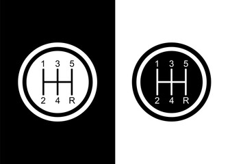 Manual car transmission or gear shifter vector stock illustration.