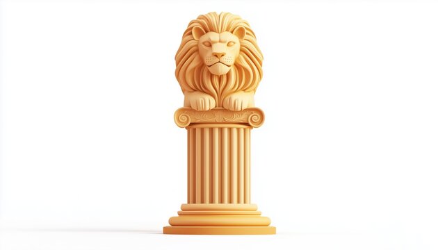 Luxury Logo Inspiration: Symbolizing The Pillar Of Premium In Attorney Services At Law Firm And Law Offices With King Lion Theme.