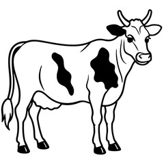 black and white cow