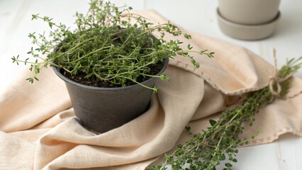 herbs in a pot