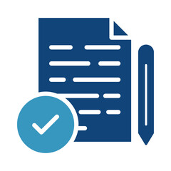  Informed Consent Icon – Document with Checkmark Representing User Permission and Clear...