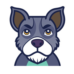 Vector Dog Head in Modern Style