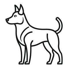 Dog Sitting Pose – Clean Line Art Illustration