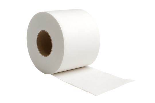 Minimalist Product Mockup of a Large White Tissue Paper Roll with a Soft Texture, Ideal for Hygiene and Cleaning Product Branding