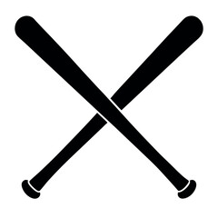 Crossed Baseball Bats – Minimal Emblem Vector Illustration for Sports Logos, Team Branding, Baseball Graphics, Athletic Icons, and Game-Themed Design Elements