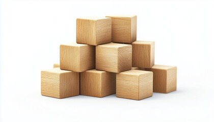 Obraz premium Wooden Block Game With Ample Space For Personalization. Enjoy Hours Of Fun With This Customizable Wood Game That Allows For Endless Creative Possibilities.