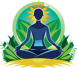 silhouette of a woman meditating